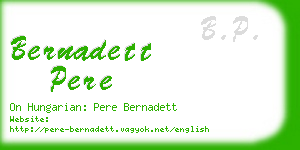 bernadett pere business card